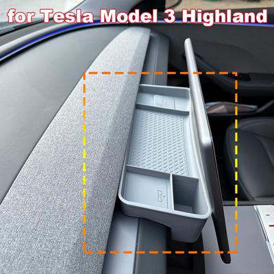 Для Tesla Model 3 Highland 2024 Декор Аксессуары для интерьера Задний экран ETC Лоток Силиконовый кронштейн для хранения на приборной панели