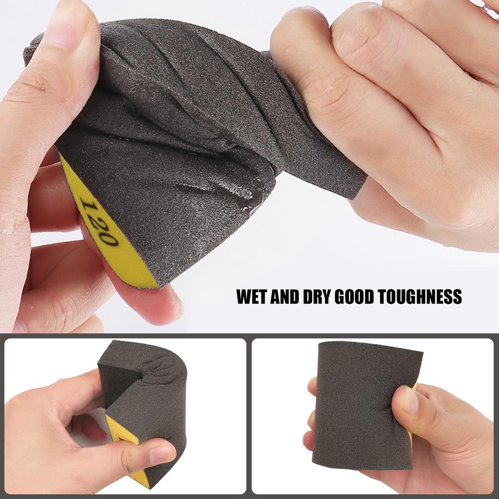 60, 80, 120, 180, 240, 320, грубый шлифовальный блок со средней зернистостью, шлифовальные губки для гипсокартона по металлу, шлифовальные блоки для дерева, 6 шт.