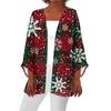 Женская повседневная мода с рождественским принтом легкая куртка средней длины кардиган