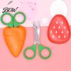 Kids Scissors Children Safety Paper Cuttings Scissors, Fruit Veggie Refrigerator Strawberry Cover Magnet Decoration, Portable Mini for