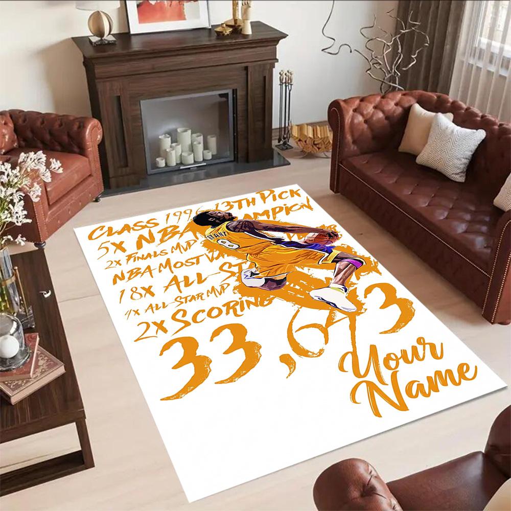 Kobe Personalized Text Area Rug Design For Game Room Dining Room Outdoor Balcony Antislip Rug Decorate Offices Perfect Gift For Womenmen
