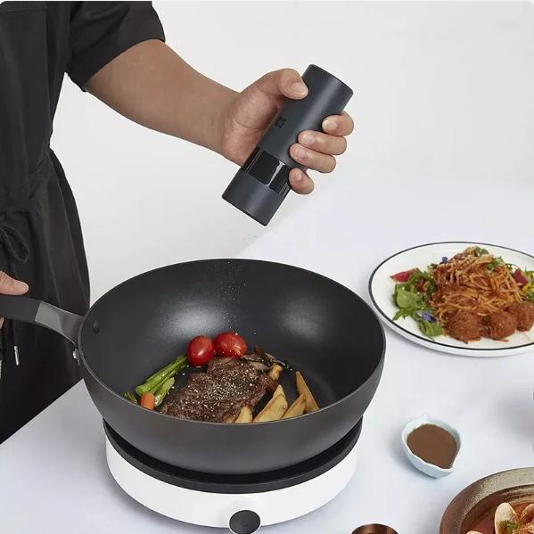 Xiaomi Huohou электрическая автоматическая мельница для перца и соли, светодиодная подсветка, 5 режимов, измельчитель для перца, специй, зерна для приготовления пищи