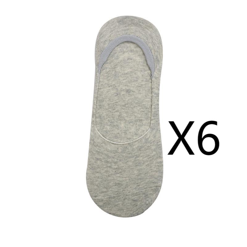 6 пар мужских летних тонких носков больших размеров, хлопковые невидимые силиконовые носки, антибактериальные слипоны