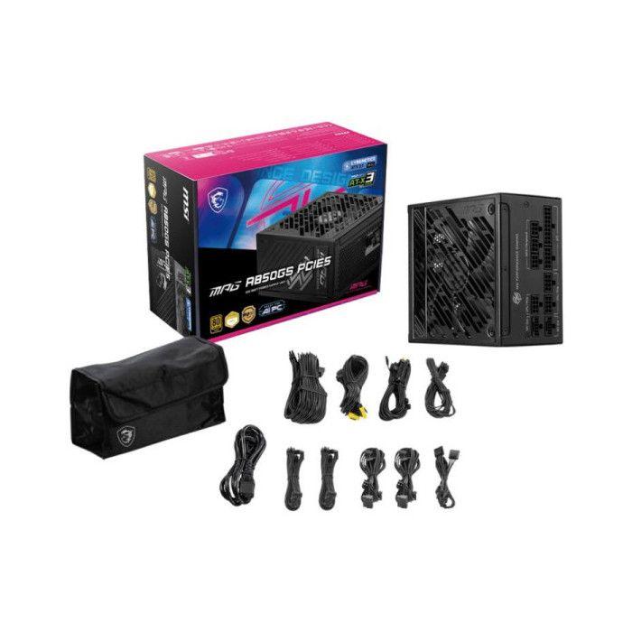 Alimentation - msi - mpg a850gs - 850 watt - 100% modulaire - conforme aux spécifications modernes