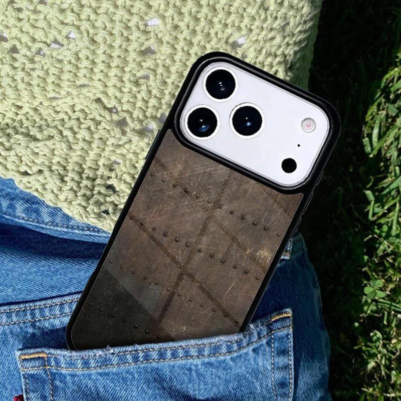 Чехол для телефона с металлическим узором под сталь и железо для iPhone 17 AIR 16 Pro Max 15 14 Pro 11 12 13 Ударопрочный силиконовый чехол