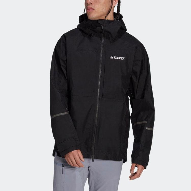 Adidas Куртка с капюшоном и длинным рукавом с принтом букв, мужская куртка черного цвета HN2918