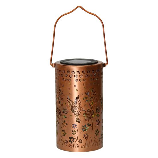 Decorative Garden Lights Solar Powered Waterproof Metal Floral Outdoor Lanterns Pattern Warm Glow Ambient Light