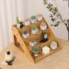Wooden 4-Tier Display Shelf Cake Stand Flower Pot Plant Organizer Stair Shape Storage Rack