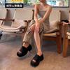 Soft Sheepskin~ 8CM Thick-soled Small Man Wearing Cool Slippers Women's Summer New Comfortable and Versatile Height-increasing Slippers
