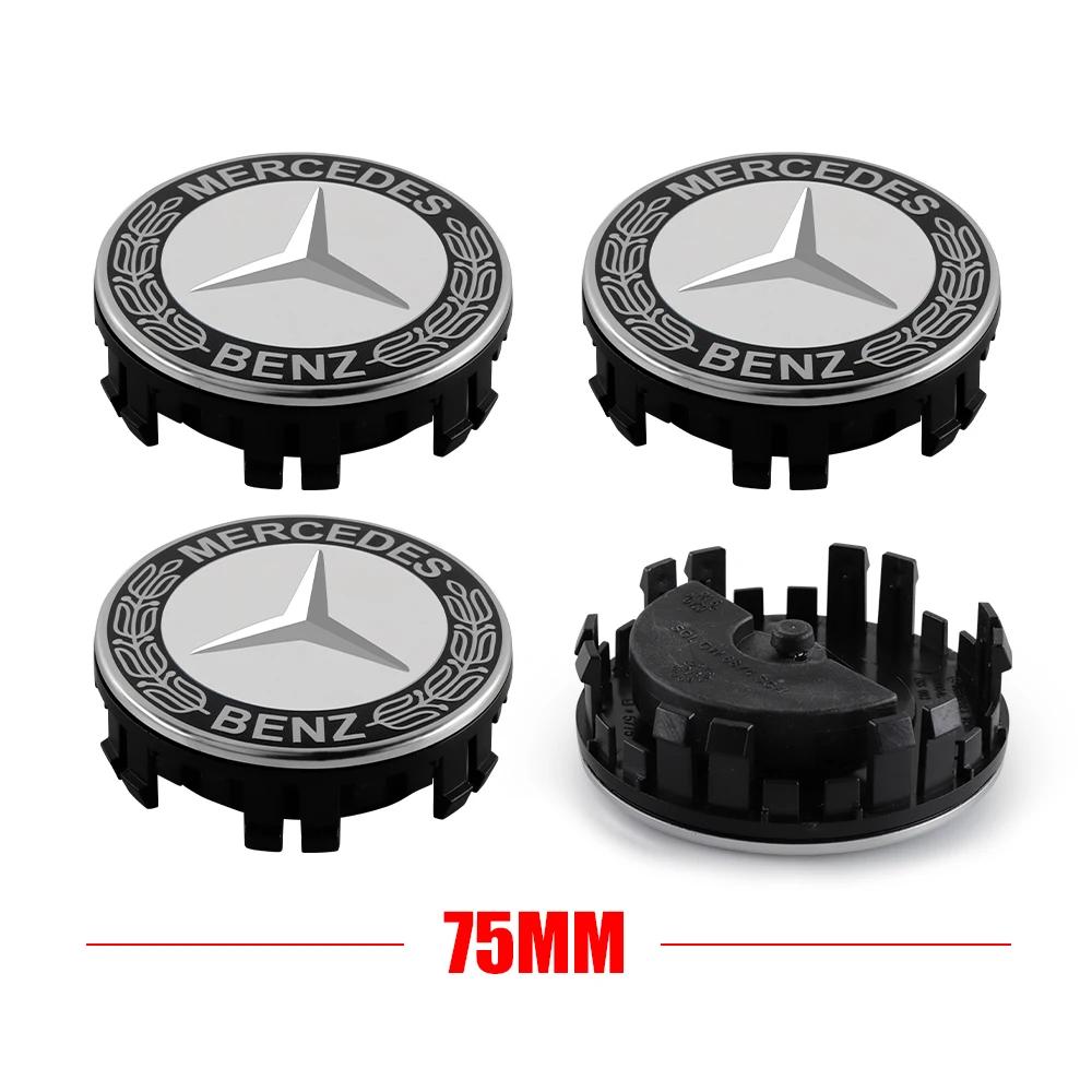 AABGT1 New 75mm Floating Wheel Center Caps Wheel Rims Center Hub Caps Mercedes Benz G S R C E B A Class GLA GLK c180 E300 s200 W206