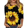 Women Spring Summer Tops Large Size Loose Comfortable T Shirts Fashion Flower Print O Neck 3/4 Sleeve Tops Soft Basic Tees