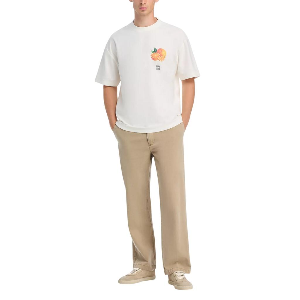 Hugo Mens Orange Crew Neck Regular T-Shirt