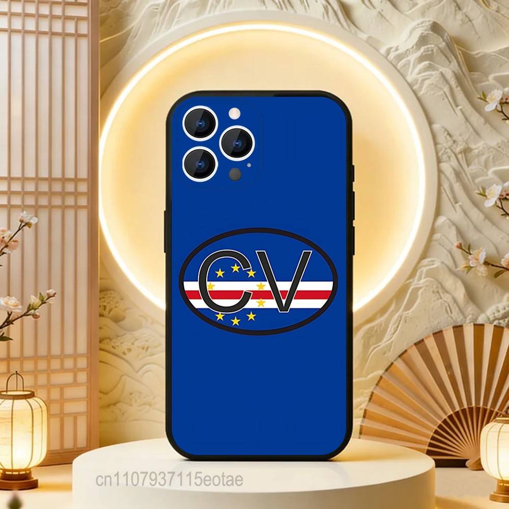 Cape Verde FLAG ART Phone Case For iPhone 17,16,15,14,13,12,11,Pro,Max,Plus,E,Air,Mini Black Shockproof Funda Cover