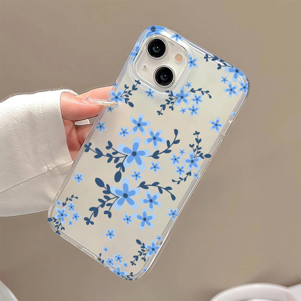 Soft TPU Matte Phone Case for iPhone 15 Pro Max 11 13 14 Plus 12 Mini 13promax 14promax 15promax Transparent Flower Fundas Cover