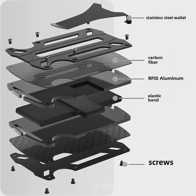 Ультратонкий держатель карт из алюминиевого сплава RFID с защитой от кражи и AirTag для мужчин