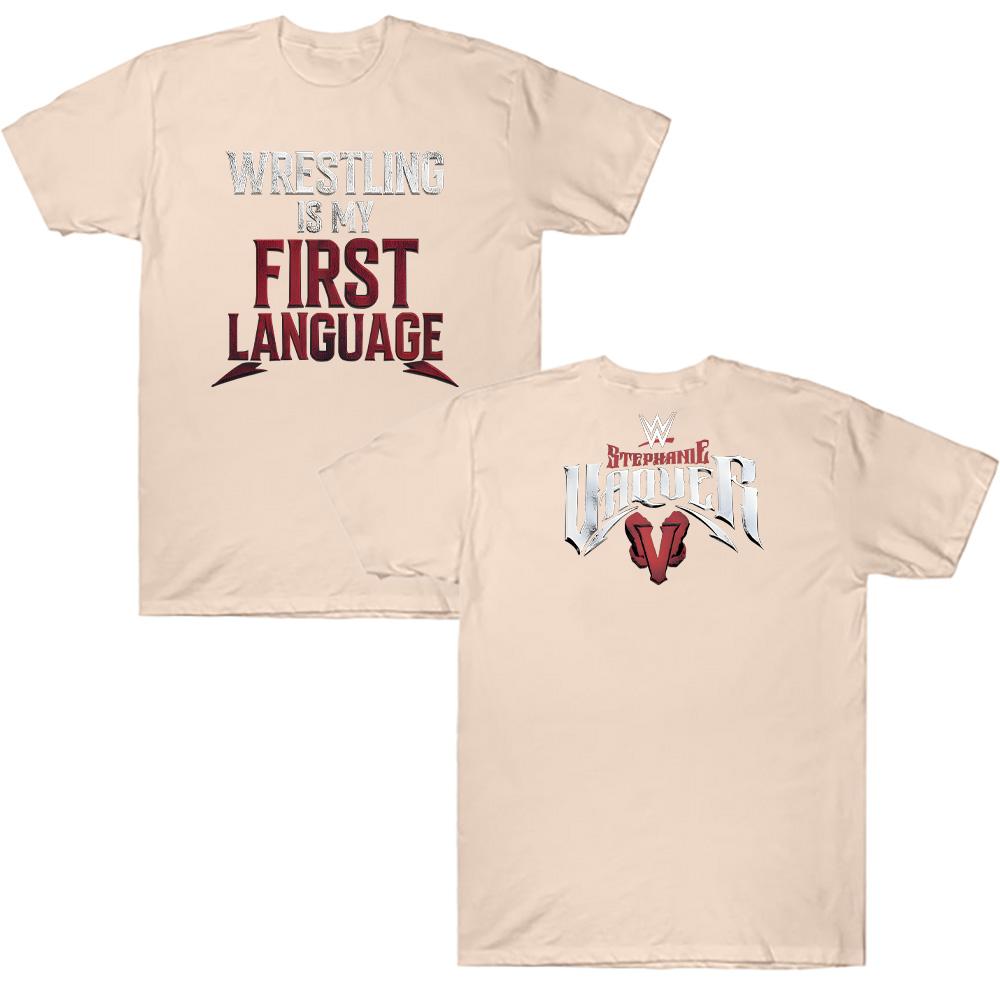 Мужские футболки Stephanie Vaquer Wrestling Is My First Language Футболки для фанатов Хлопковые топы Мужские Женские Y2K Летние Дышащие футболки с коротким рукавом