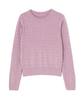 Natural Beauty Basics Mini Cable Knit Crew Neck Pullover Pink Sweater, Women's,