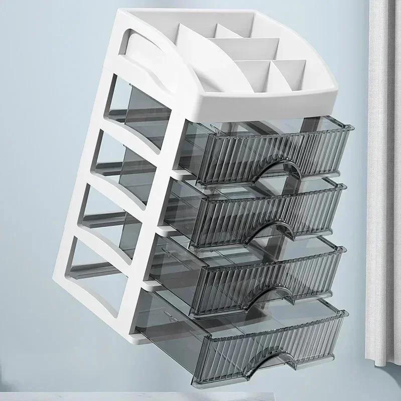 Новый органайзер для косметики с ящиком, большая вместимость, пластиковый ящик для хранения косметики, держатель для помады, большая вместимость, ящик для хранения офисных принадлежностей