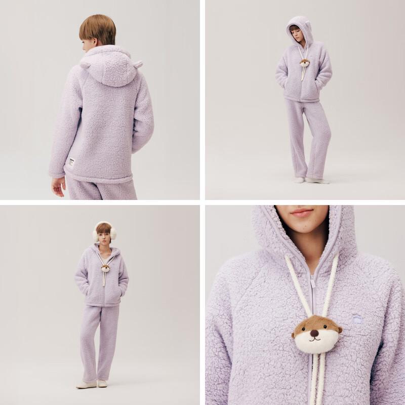 Bananain 506H Faux Lamb Wool Couple Pajama Set