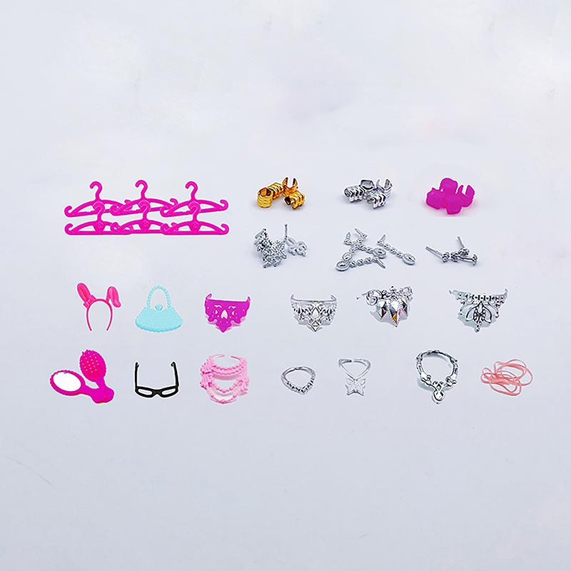 20Pcs Universal Earrings Bracelets Crown For 1/6 Doll Accessories Set Girl'S Doll Jewelry Diy Decoration Toy