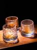 Creative Rotation Whisky Cup Thickened Personality Tumbler Glass Wine Cup Bark Vertical Stripe Foreign Wine Beer Cup