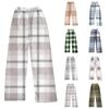 Женские зимние брюки, длинные брюки, клетчатые брюки с принтом