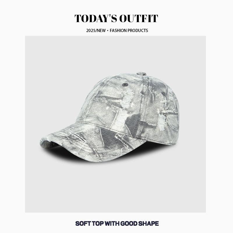 Американская Ретро Уличная Старая Нишевая Джинсовая Бейсболка Мужская и Женская Шоппинг Солнцезащитная Граффити Трендовая Бейсболка Универсальная