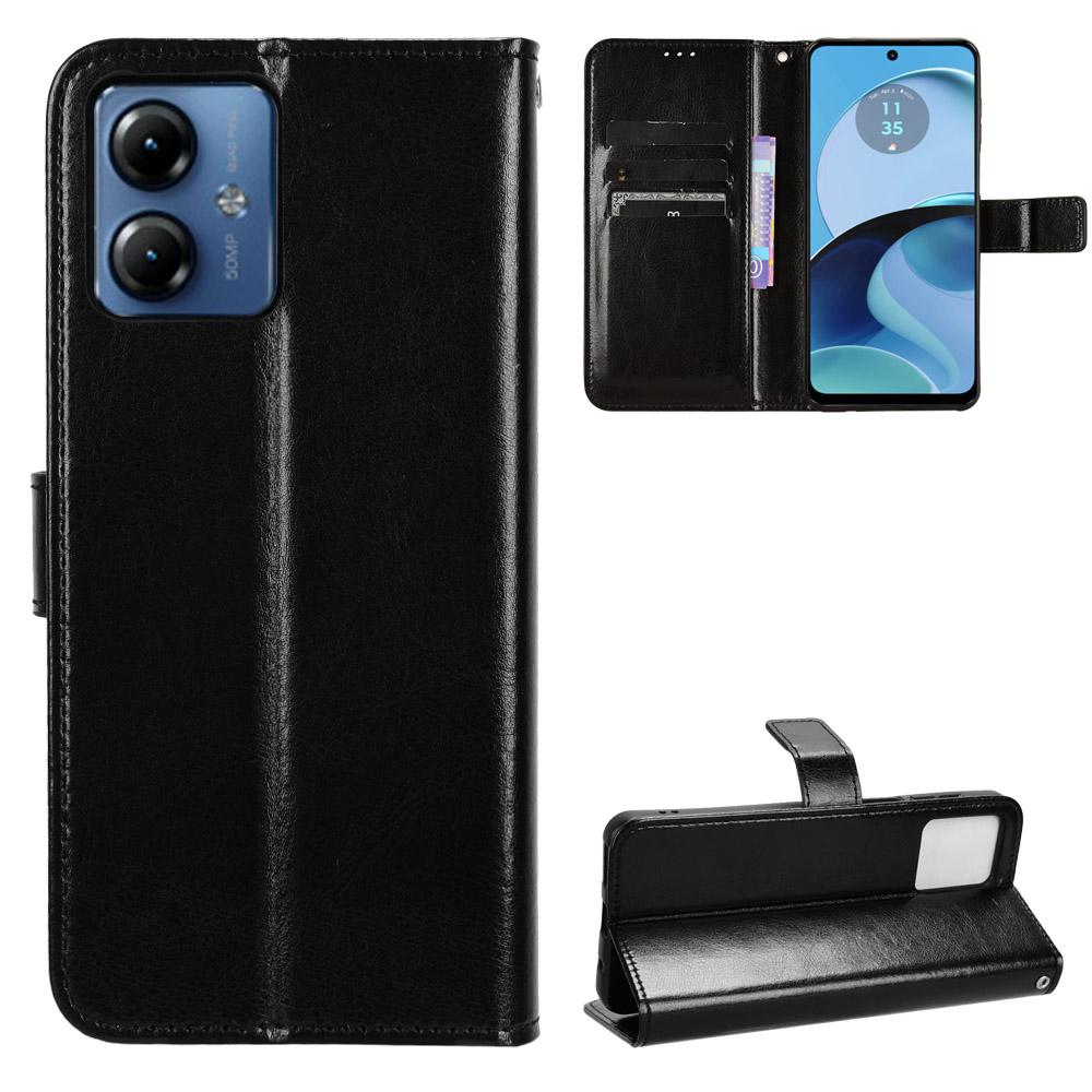 Кожаный чехол-книжка с отделением для карт и подставкой для Motorola Moto G04 G14 G24 Power G34 G54 G84, защитный чехол, противоударный держатель, полное покрытие для бизнеса