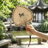 Animal Pattern Straw Woven Fan Handmade Handheld Fan Creative Decorative Fan  Home Decoration