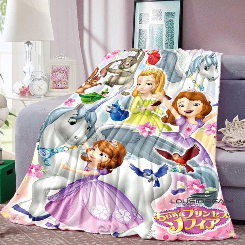 Disney Sofia The First Cartoon Soft and Fluffy Blanket, Suitable for Children and Adults, Can Be Used As A Sofa Blanket.