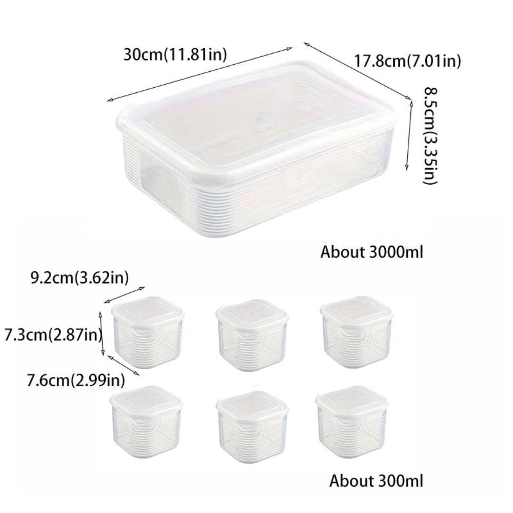 Sealed Refrigerator Storage Box Divided Frozen Soup Box Crisper Seasoning Storage Jar Rice