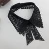 New Hollow Lace Embroidery Fake Collar For Women White Black False Detachable Collar Lapel Shirt Tie Necklace Clothes Accessory