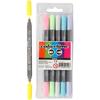 Dual Tip Markers - Pastel Colors - 6 Pcs - High Quality - Mixed - Long Lasting