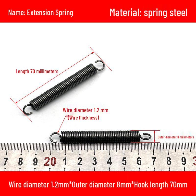 Пружина растяжения из проволоки 1,2 мм с крючком - Аксессуар пружины с мягким усилием растяжения