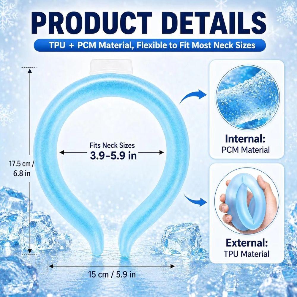 Instant Cooling Ice Neck Cooler Non-toxic Cooling Neck Wrap Portable Cooling Collar  Outdoor