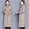 Winter Down Coat Hooded Solid Color Thicken Long Sleeves Pockets Keep Warm Thick Padded Plus Size Women Winter Coat for Outdoor