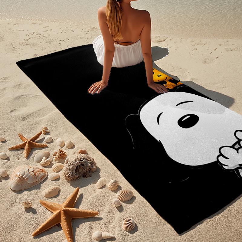 Snoo-dog Heart Background Beach Towel, Super Soft Microfiber, Gift for Her/Him, Birthday, for Pool, Beach, Travel, Home Decor Fan gifts