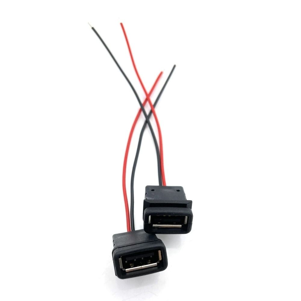 with Cable USB 2.0 USB Charger Socket Female Power Jack Charging Port Connector 2Pin Connector