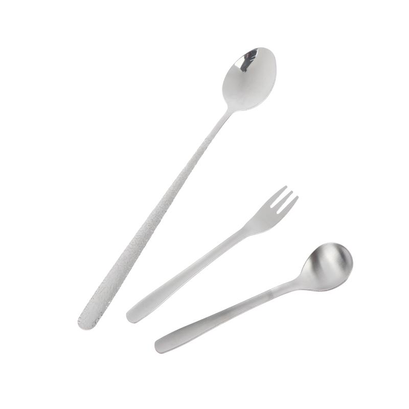Stainless Steel Fork Spoon Tableware Set Fine Polished Salad Spoon Cake Fruit Fork for Cafe Restaurant