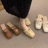 With Skirt Temperament, Evening Breeze Bag Head Bow Half Slippers, Women's Summer High-end Sense Outer Wear Flat-bottomed French Sandals