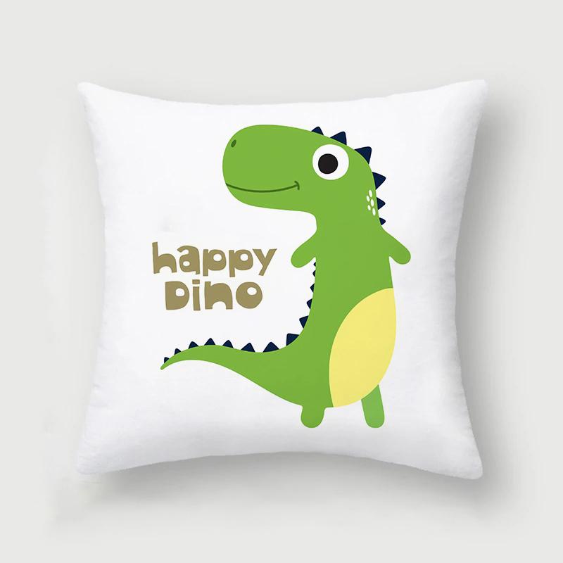 Cute and Interesting Cartoon Dinosaur Throw Pillow Set Sofa Chair Cushion Cover Children's Room Home Decoration Pillowcase 45x45