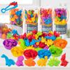 Counting Animal Toys Stacking Bowl Pairing Game Color Classification Math Learning Activity Toys