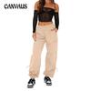 Spring Summer Women's Pants Loose Tie Pockets Straight Leg Work Pants Casual Pants