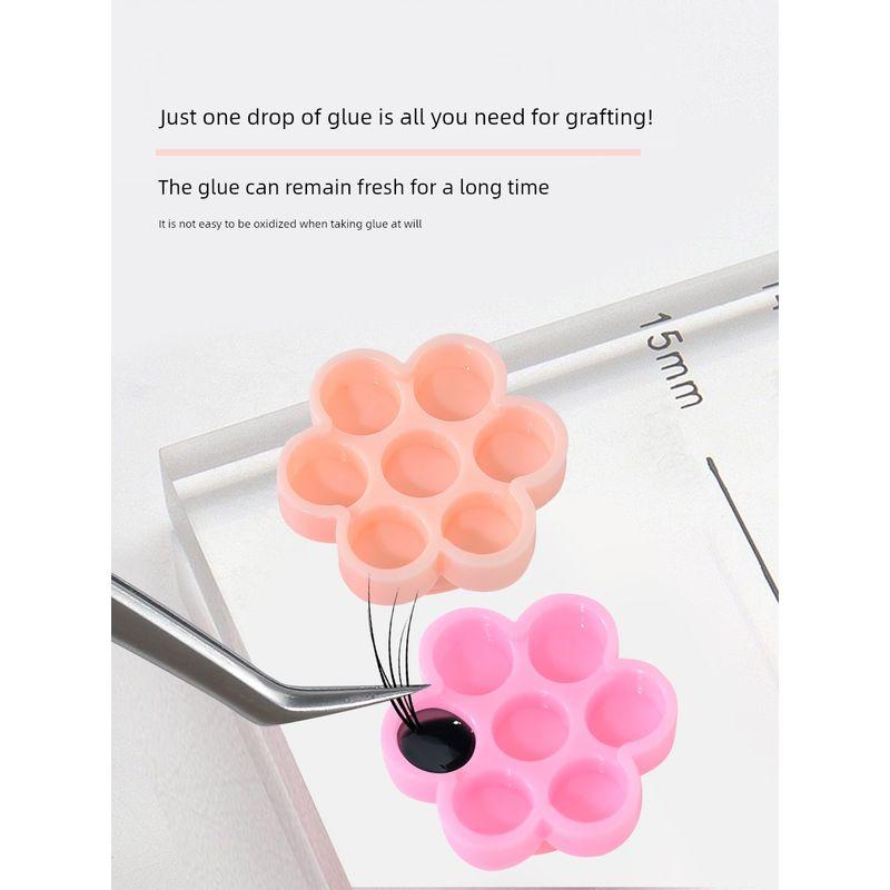 Magic Eyelash Glue Cup Self-Adhesive Plum Blossom Cup with Built-In Adhesive for Eyelash Extension Honeycomb Glue Cup Special Tool
