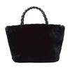 1262 Пушистая горизонтальная сумка-тоут из искусственного меха LT Deli Fur Basket A [Rootote] (черный)