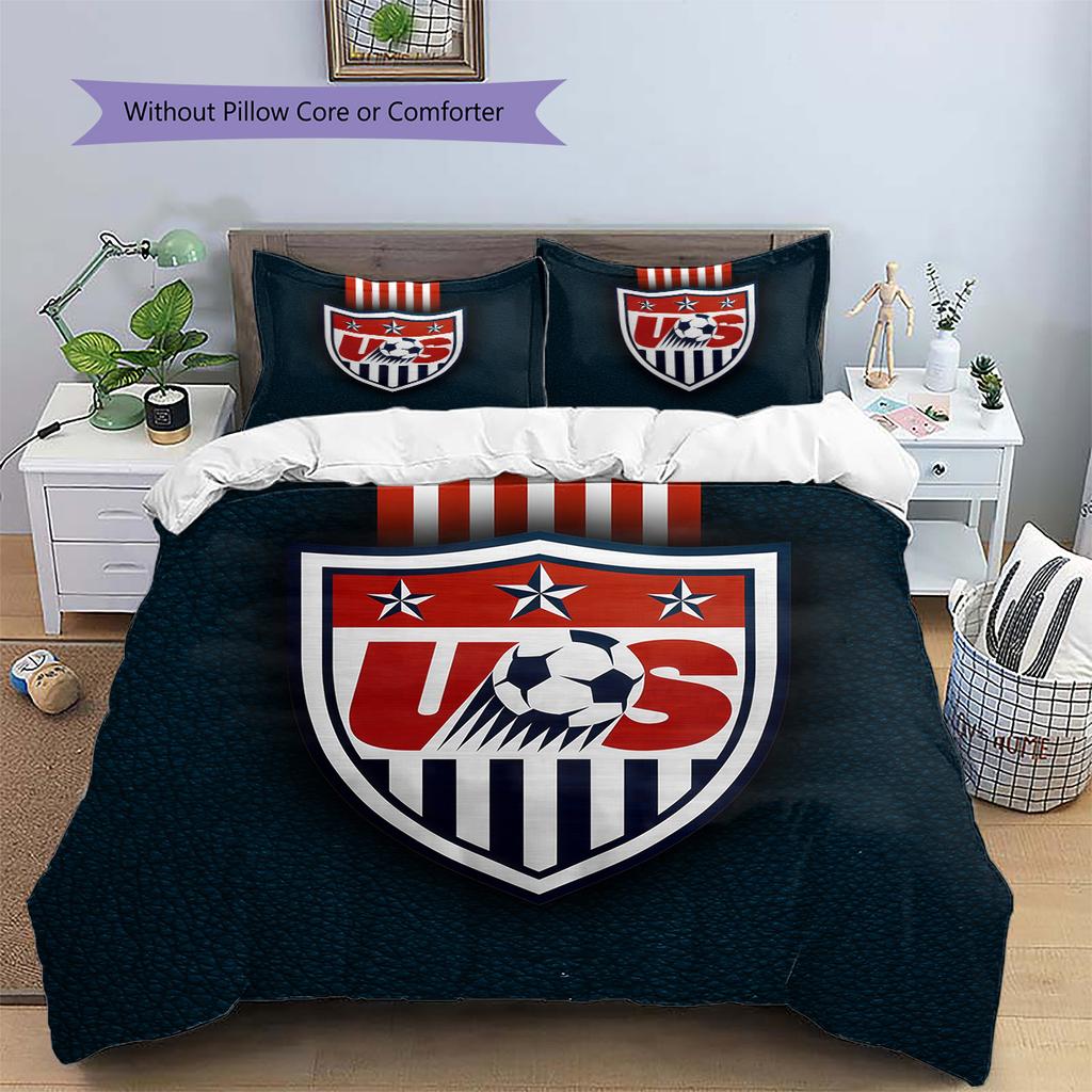 USMNT Pattern Bedding Quilt Set  Home Decoration  Gift (1 * duvet cover + 2 * pillowcase  without core)
