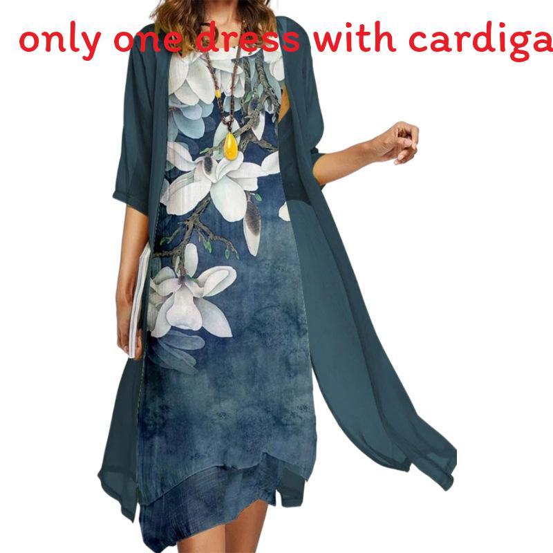European Summer Casual Dress Two Piece Set With Print Pattern For Women