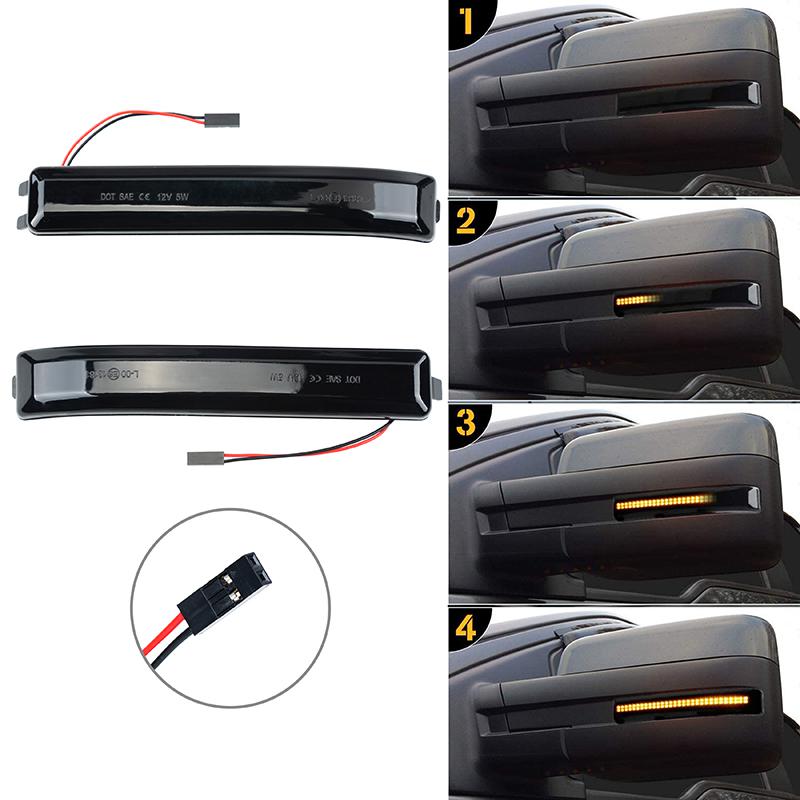 1Pair Car Side Mirror LED Marker Lights Dynamic Yellow Turn Signal Lamps 9L3Z-17E748-B For Ford F-150 2009-2014 Raptor 2010-2014