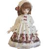ABUNDANTDOODS BJD Ball Jointed Doll Long Dress Maid Clothes Cute Princess Long Sleeve Lolita Style Dress for Doll 1/3 1/4 1/6 (1/4 (SOOM), White)