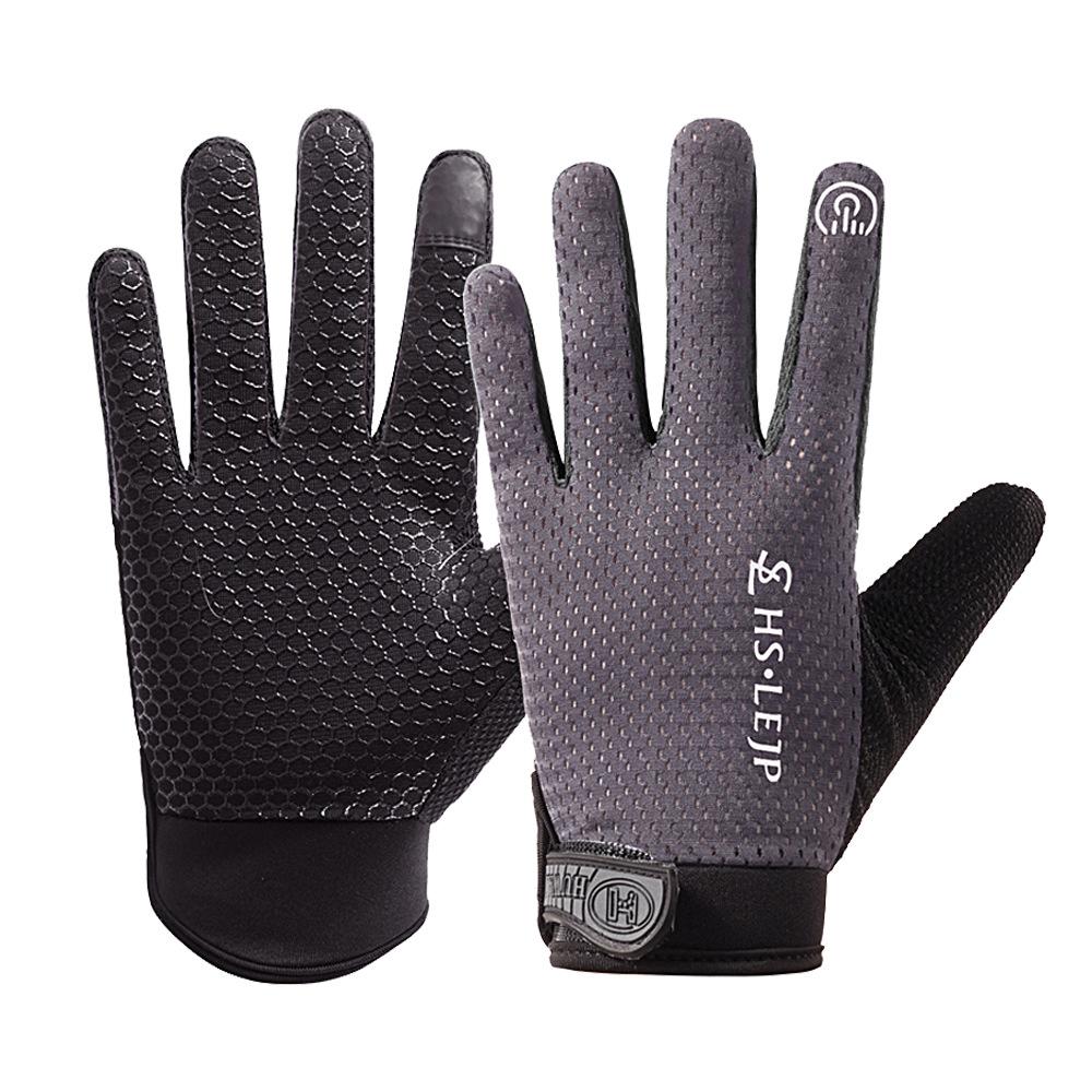 Cycling Gloves Men and Women Touch Screen Thin Ice Silk Outdoor Frisbee Climbing Full Finger Fishing Fitness Bike Riding Anti Slip Gloves